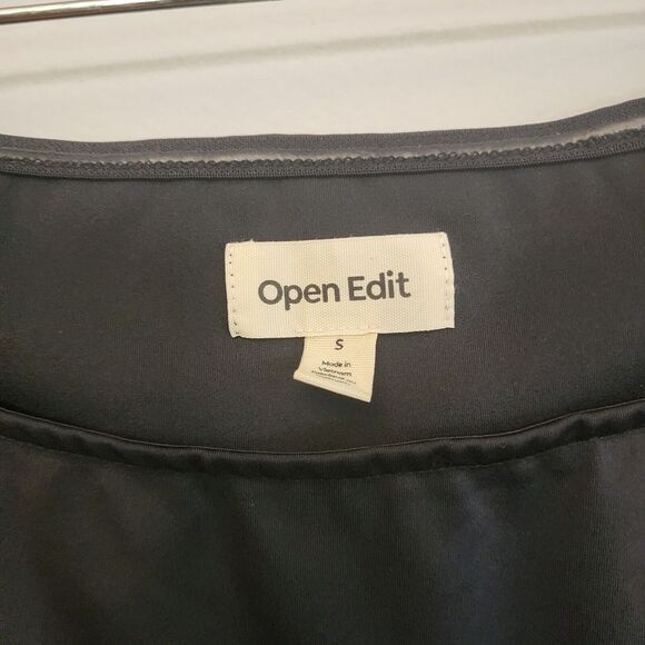 Open Edit Black Off the Shoulder Bodycon Mini Dress Small Stretch LBD Cocktail - Picture 4 of 10